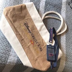 DCL Castaway Club Woven Tote Bag and Lanyard
